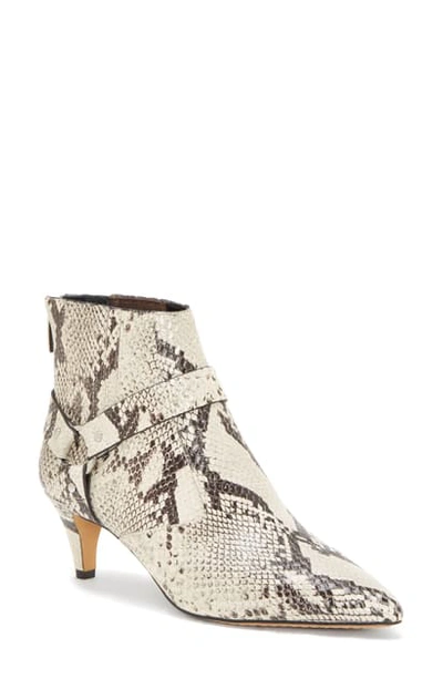Shop Vince Camuto Merrie Harness Pointed Toe Bootie In Natural Leather