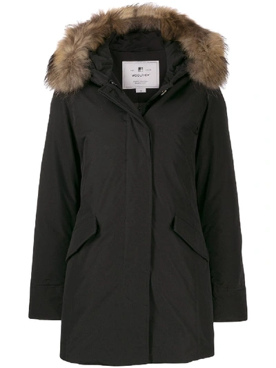 Shop Woolrich Arctic Parka Fur In Black