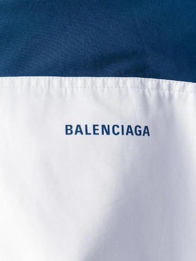 Shop Balenciaga Jacket With Logo In Blue