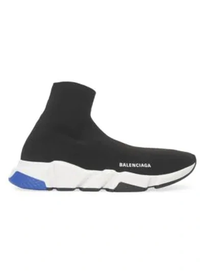 Shop Balenciaga Men's Speed Sneakers In Black White