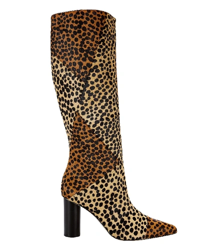 Shop Ulla Johnson Jerri Leopard Calf Hair Knee-high Boots In Brown