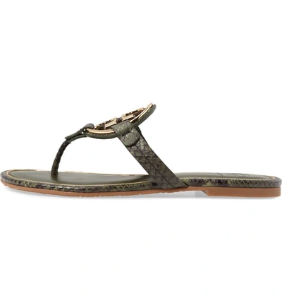 Shop Tory Burch Metal Miller Flip Flop In Leccio Roccia / Gold