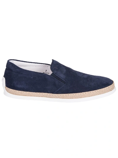 Shop Tod's Woven Detail Slip-on Sneakers In Galaxy