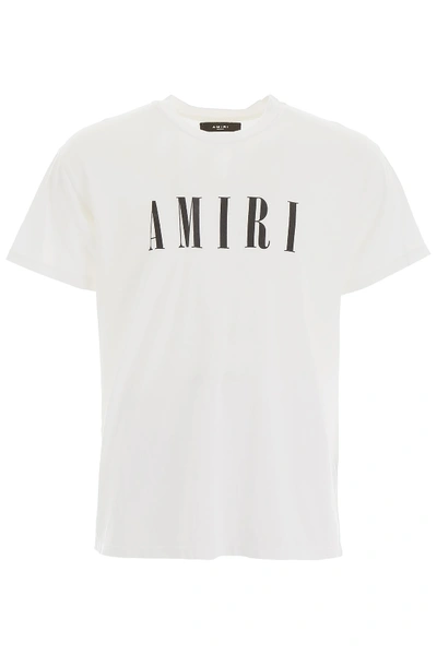 Shop Amiri Logo T-shirt In White Black (white)