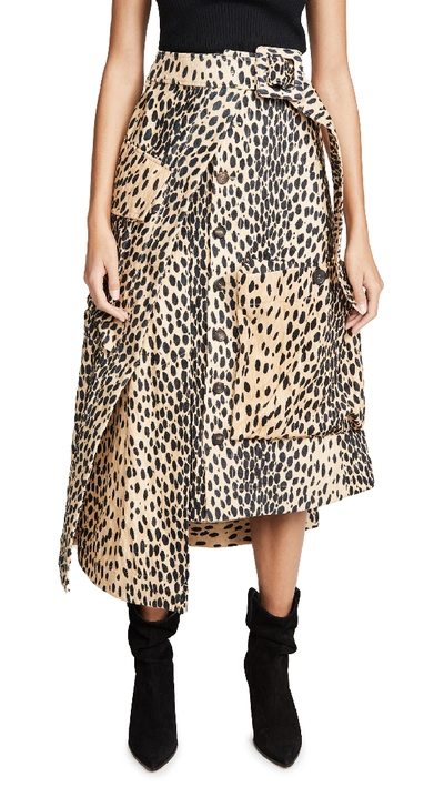 Shop Jacquemus Thick Skirt In Printed Leopard