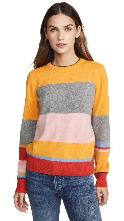 Shop Tory Burch Colorblock Cashmere Pullover In Blushing