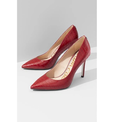 Shop Sam Edelman Hazel Pointy Toe Pump In Red Multi Fabric