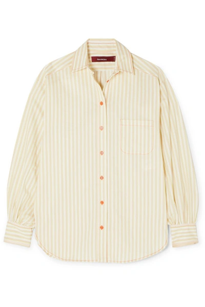 Shop Sies Marjan Emanuela Striped Cotton-blend Shirt In Ivory