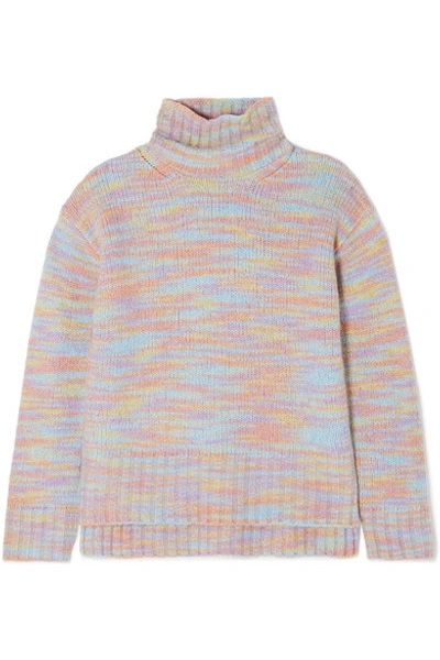 Shop Sies Marjan Yuki Mélange Merino Wool And Silk-blend Turtleneck Sweater In Pink