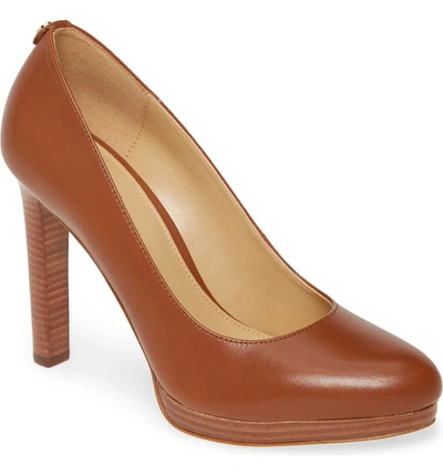 Shop Michael Michael Kors Ethel Platform Pump In Luggage Vachetta Leather