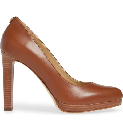 Shop Michael Michael Kors Ethel Platform Pump In Luggage Vachetta Leather