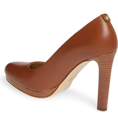 Shop Michael Michael Kors Ethel Platform Pump In Luggage Vachetta Leather