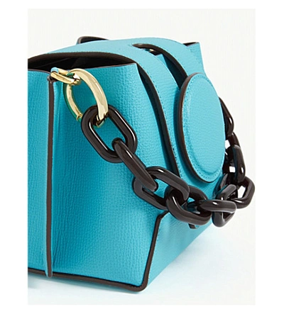 Shop Yuzefi Daria Leather Bucket Bag In Teal