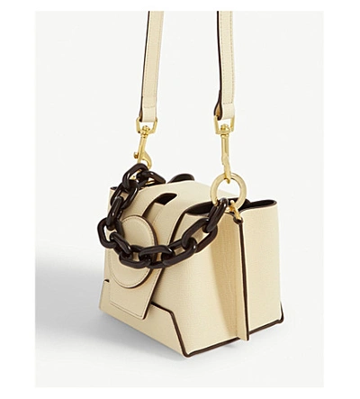 Shop Yuzefi Daria Leather Bucket Bag In Vanilla