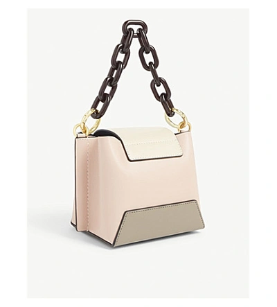 Shop Yuzefi Daria Leather Bucket Bag In Pink/taupe