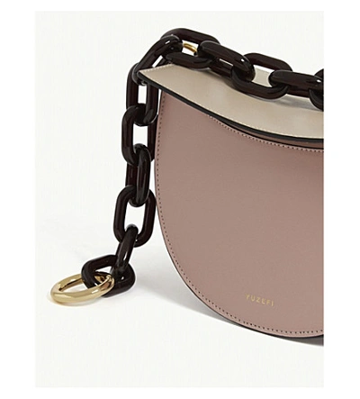 Shop Yuzefi Doris Leather Shoulder Bag In Pink/chocolate