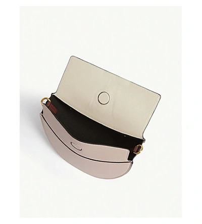 Shop Yuzefi Doris Leather Shoulder Bag In Pink/chocolate