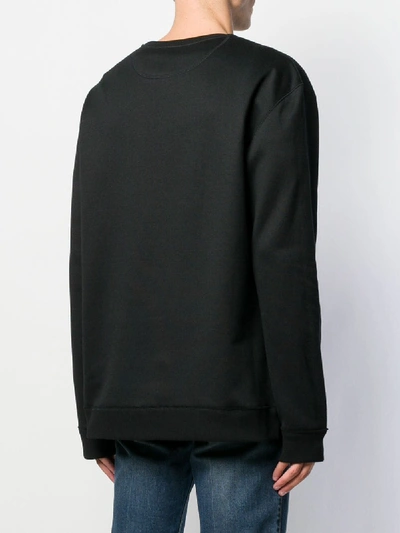 Shop Valentino 2101  Print Hooded Sweatshirt In Black