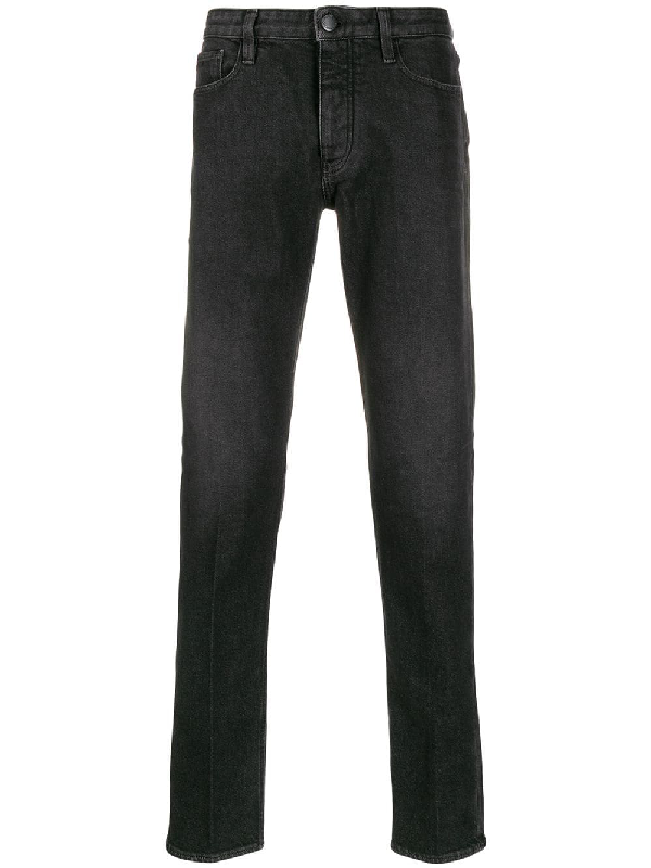 Emporio Armani Denim Cotton Jeans In Black | ModeSens