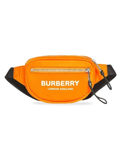 Shop Burberry Orange Logo Belt Bag