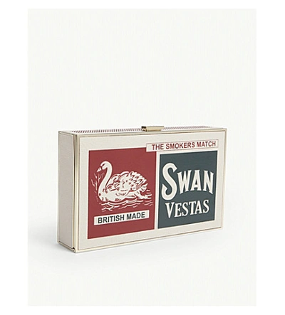 Shop Anya Hindmarch Imperial Swan Matchbox Clutch Bag In Chalk