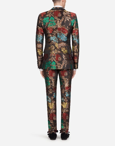 Shop Dolce & Gabbana Floral Jacquard Casinò-fit Suit In Multicolored