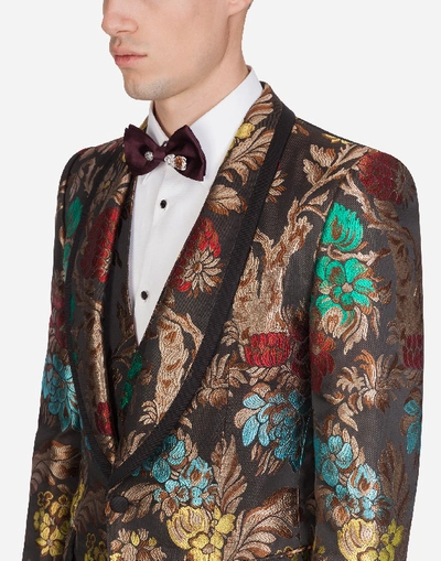 Shop Dolce & Gabbana Floral Jacquard Casinò-fit Suit In Multicolored