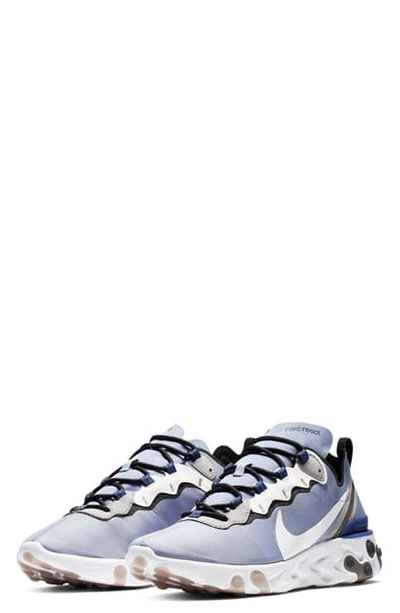 Shop Nike React Element 55 Sneaker In Indigo Fog/ White/ Navy/ Blue
