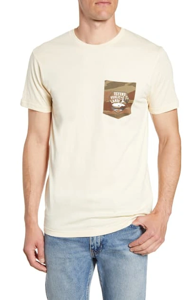 Shop Patagonia Defend Public Lands Organic Cotton Graphic Pocket T-shirt In Oyster White