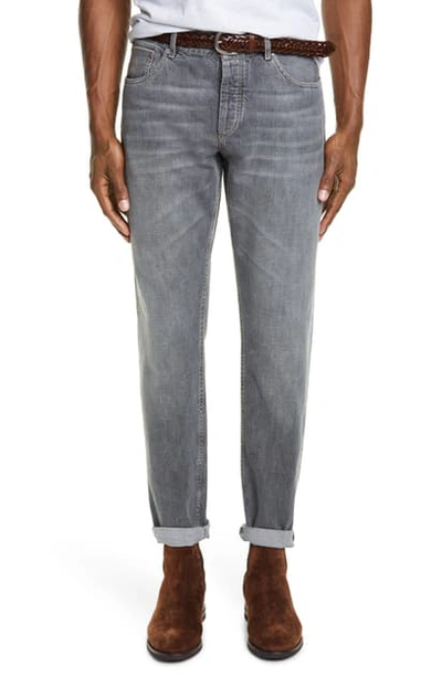 Shop Brunello Cucinelli Brunello Selvedge Denim Jeans In Dark Wash Denim