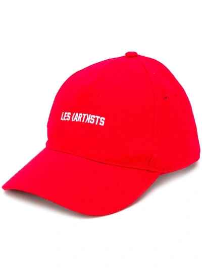 Shop Les (art)ists Logo Embroidered Cap In Red