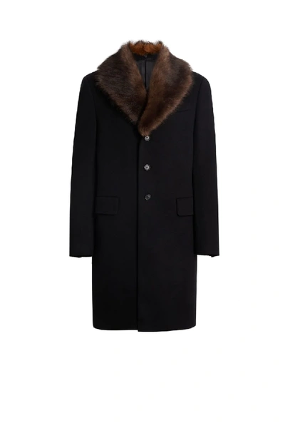 Shop Roberto Cavalli Fur Collar Coat In 05051