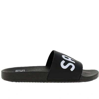 Shop Mc2 Saint Barth Black Pvc Sandals