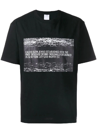 Shop Calvin Klein Jeans Est.1978 Black Cotton T-shirt