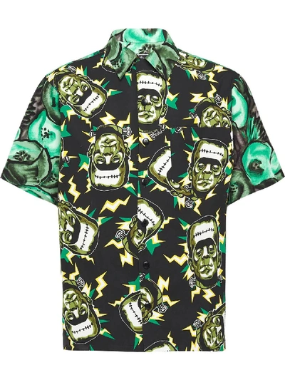 Shop Prada Green Cotton Shirt