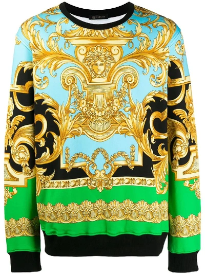 Shop Versace Multicolor Cotton Sweatshirt