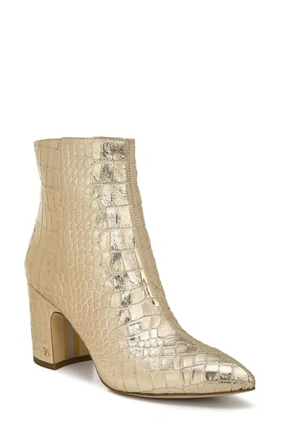 Shop Sam Edelman Hilty Bootie In Gold Leather