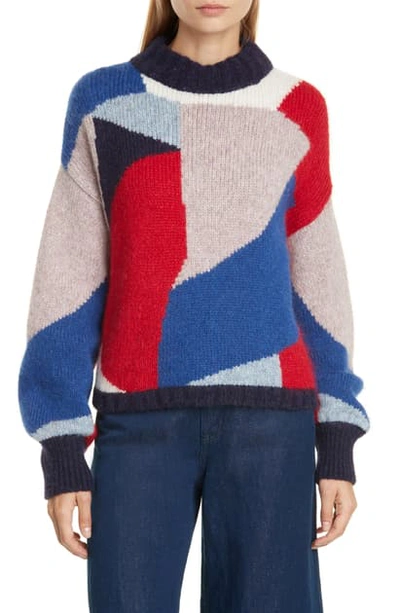 Shop Eleven Six Caroline Colorblock Alpaca & Merino Wool Blend Sweater In Multi Denauvaud