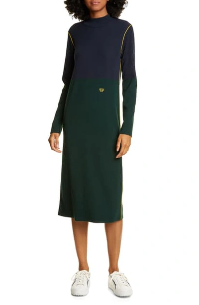 Shop Tory Sport Performance Cashmere Blend Sweater Dress In Tory Navy / Conifer