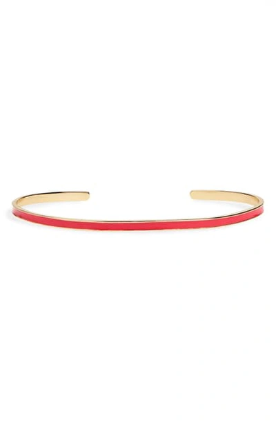 Shop Argento Vivo Slim Enamel Cuff Bracelet In Gold/ Hot Pink