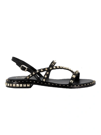 Shop Ash Black Leather Sandals