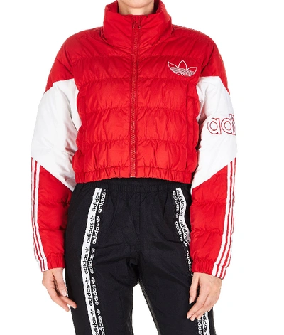 Adidas cropped puffer jacket red 2025