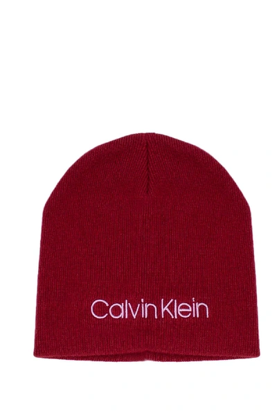 Shop Calvin Klein Burgundy Hat