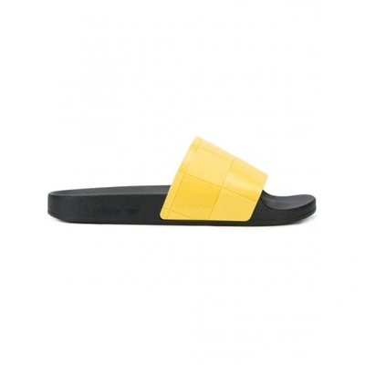 Pre-owned Adidas Originals  Adilette Checkerboard Raf Simons Black Yellow In Black/core Black/super Lemon
