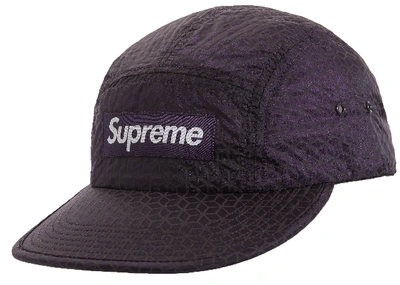 Pre-owned Supreme  Geometric Ripstop Camp Cap Purple