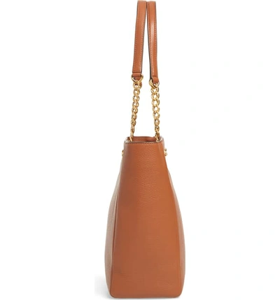 Shop Tory Burch Chelsea Leather Tote - Brown In Classic Tan