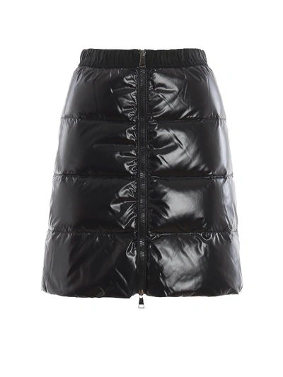 Shop Moncler Padded Flared Mini Skirt In Black