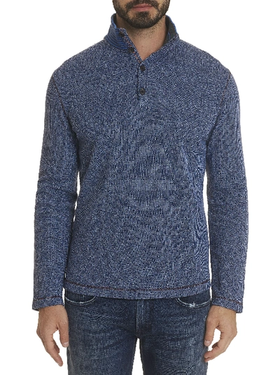 Shop Robert Graham Men's Gatewood Long Sleeve Shirt Knit In Navy Size: 3xl By