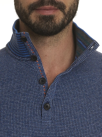 Shop Robert Graham Men's Gatewood Long Sleeve Shirt Knit In Navy Size: 3xl By