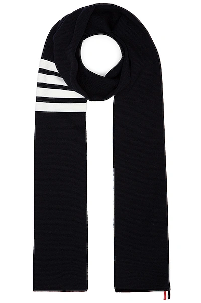 Shop Thom Browne Milano Stitch Scarf In Navy